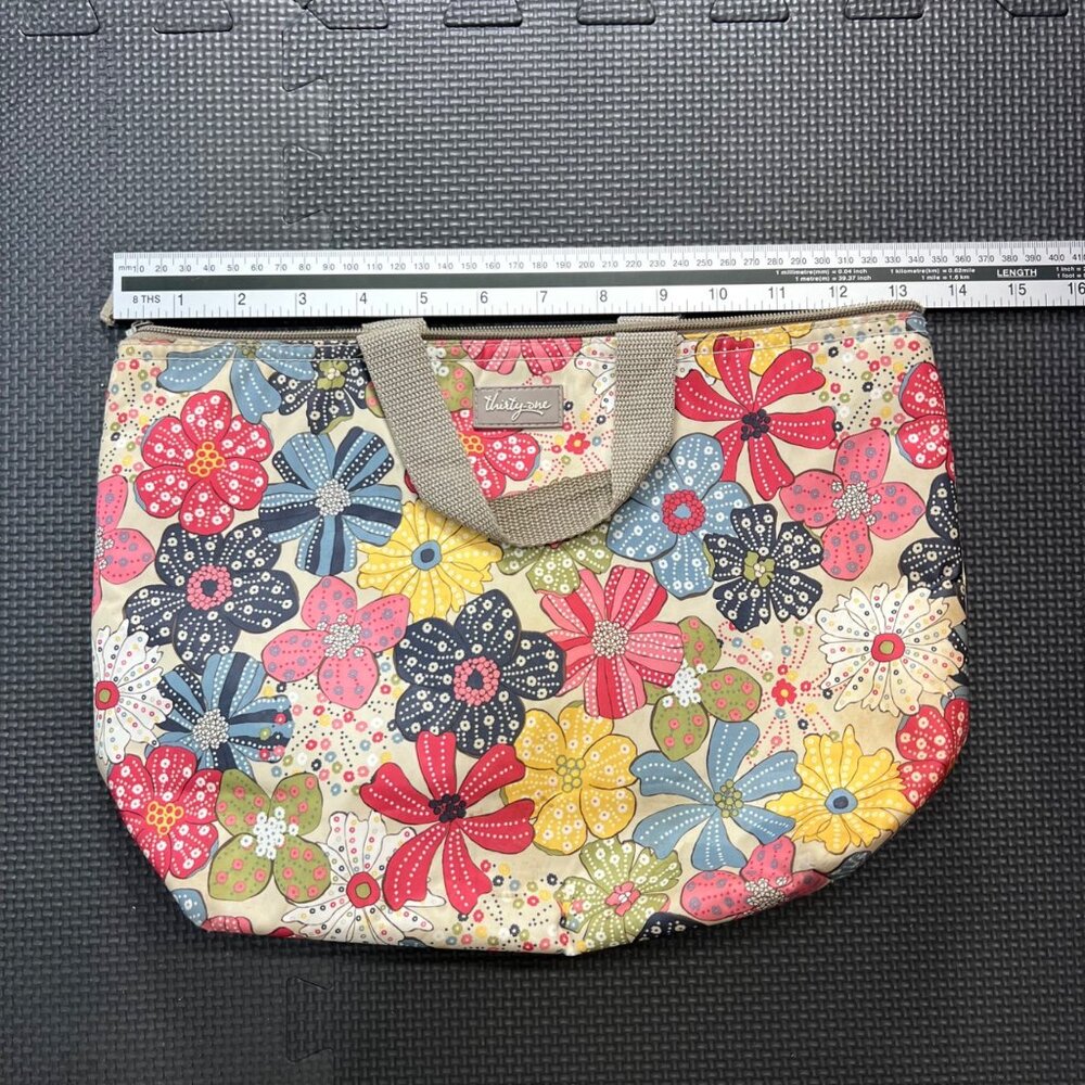 Thirty-One Thermal Floral Insulated Tote Bag With Zipper Closure - Picture 5 of 5